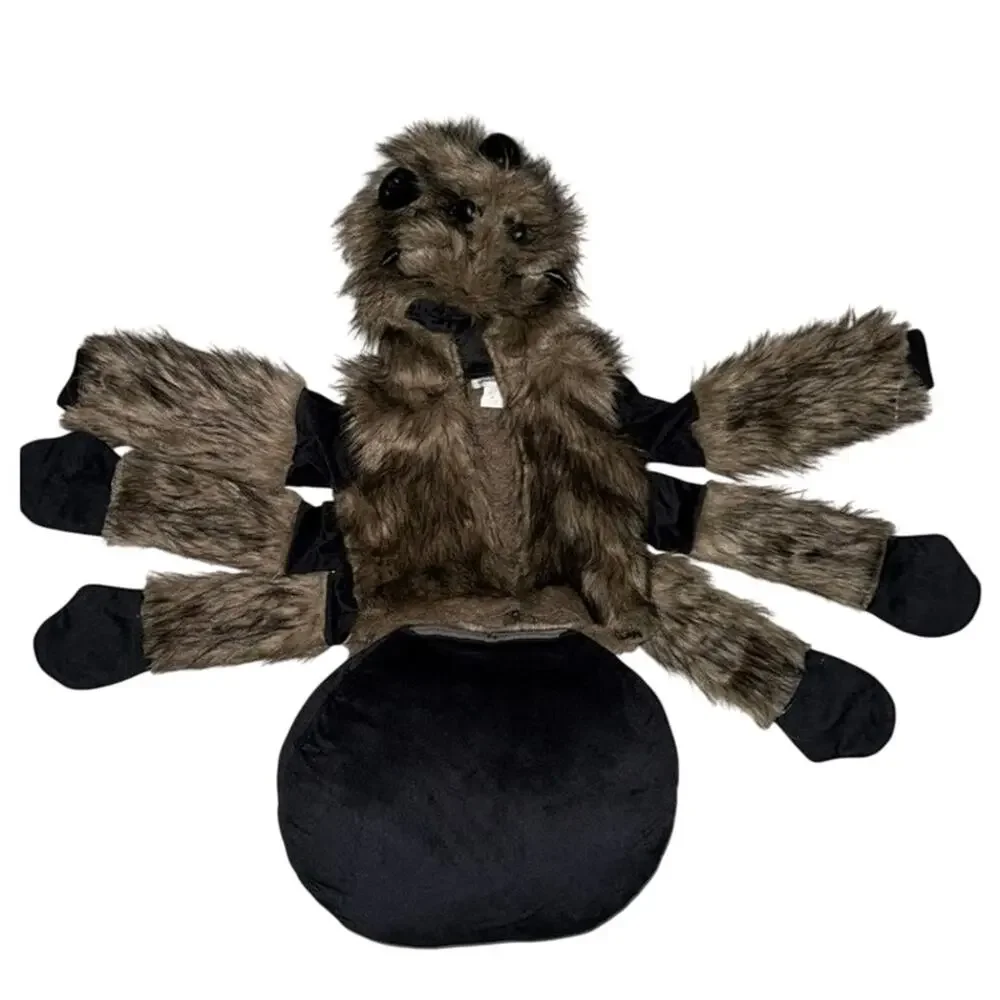 Halloween Costumes medium unisex Child Furry Spider Costume Black Brown jacket